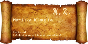 Marinka Klaudia névjegykártya