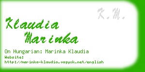 klaudia marinka business card